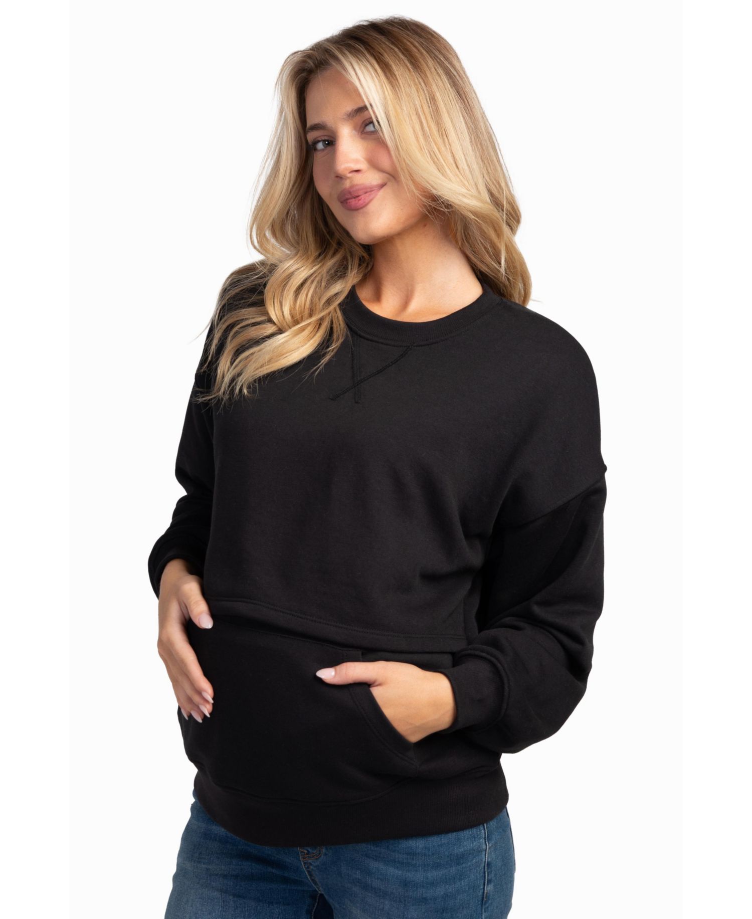 Maternity Nursing Drop-Shoulder Sweatshirt