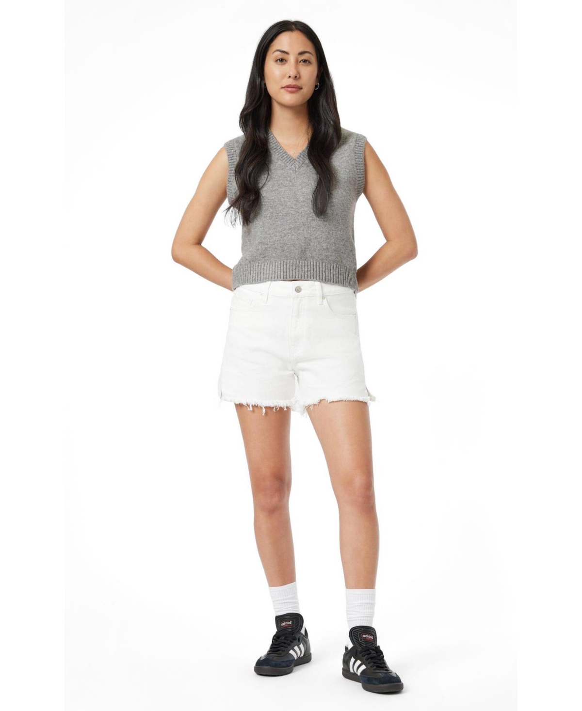 Mavi Jeans Women's Heidi High-Rise Relaxed Denim Shorts, 3.5" Inseam - Off white denim