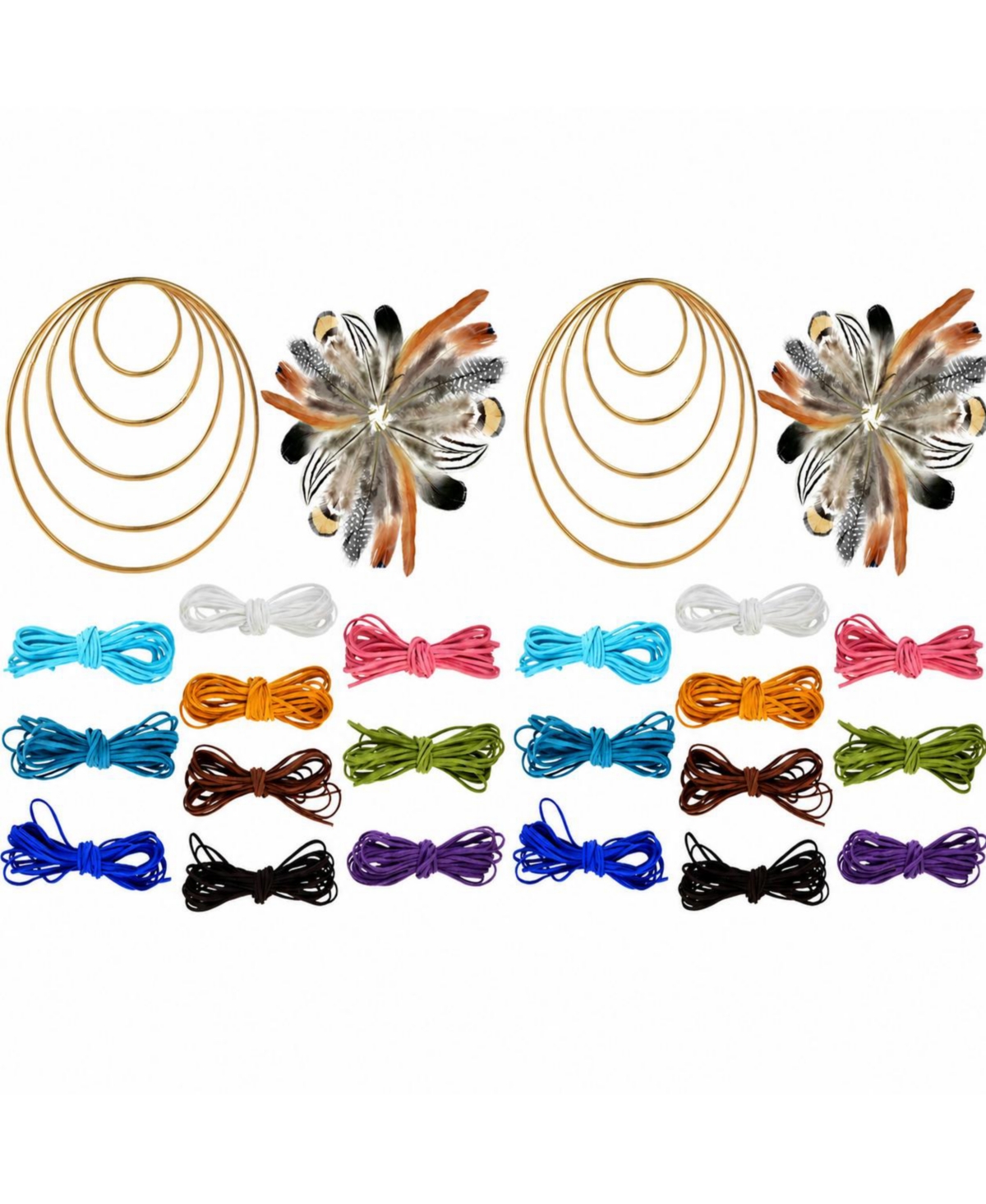 Aeelike Dream Catcher Making Kit Metal Rings Faux Suede Cord Natural Feathers Diy Craft Supplies - Open Miscellaneous 961