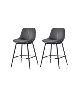 Set of 2 Counter Height Dining/Bar Stools with Back for Kitchen and Home