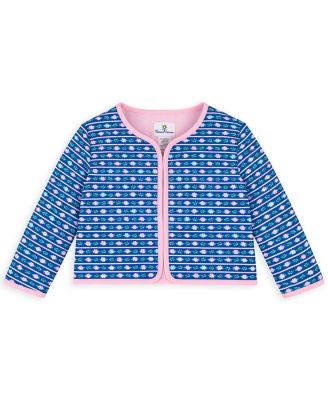 Girls' 4-6x Floral-Print Quilted Jacket