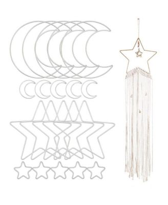 20 Metal Craft Hoops Moon Star Dream Catcher DIY Macrame Supplies