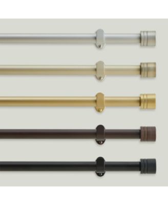 Verona 1" Single Curtain Rod with Cylinder End Cap Finial Design