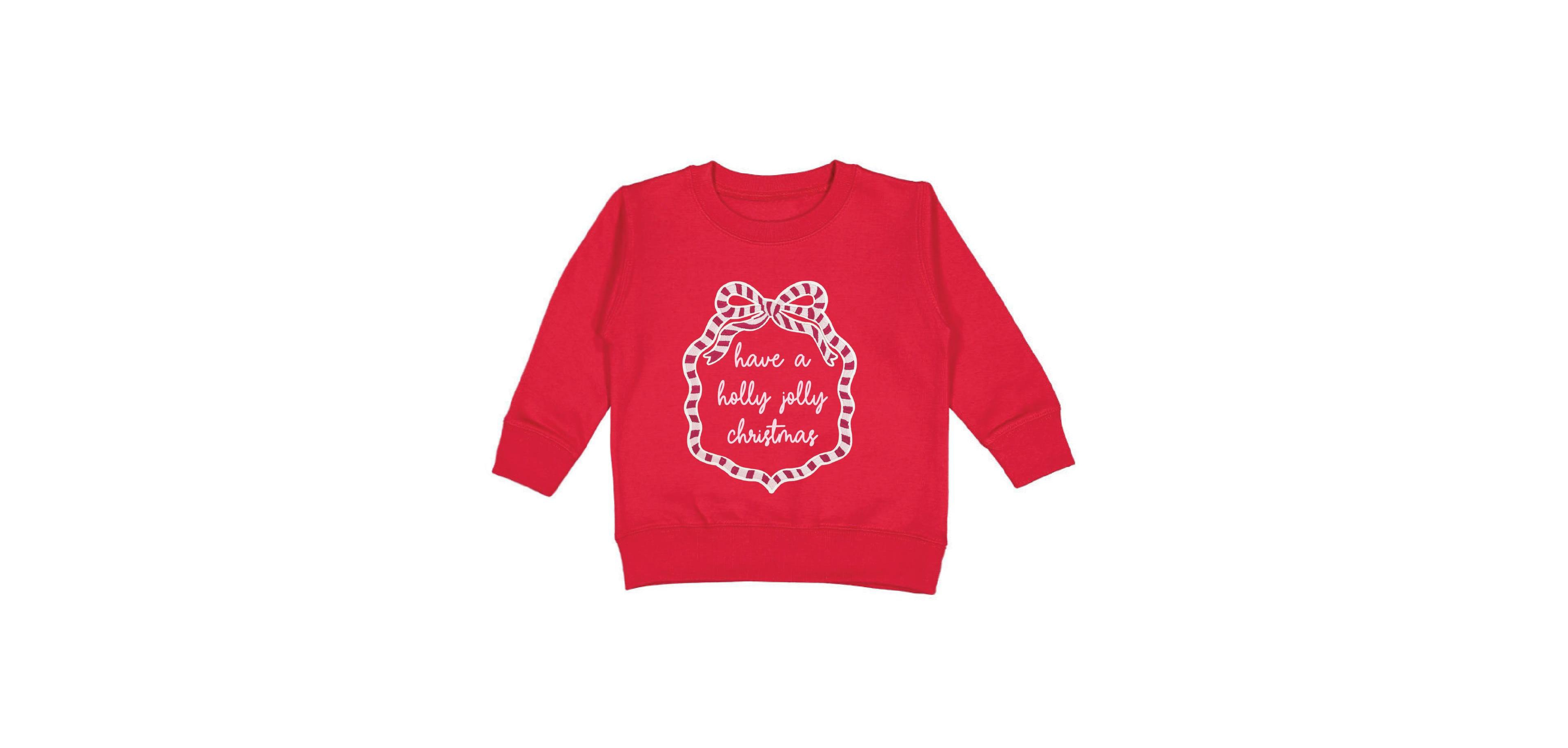 Sweet Wink Girls' 4-16 Holly Jolly Sequin Bow Patch Crewneck Sweatshirt