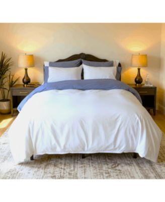 Bicolor Percale Duvet Cover Set