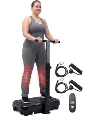 Vibration Plate Exercise Machine with Handlebar, 1-99 Speeds, 10 Programs, Remote Control, Portable Home Fitness Platform