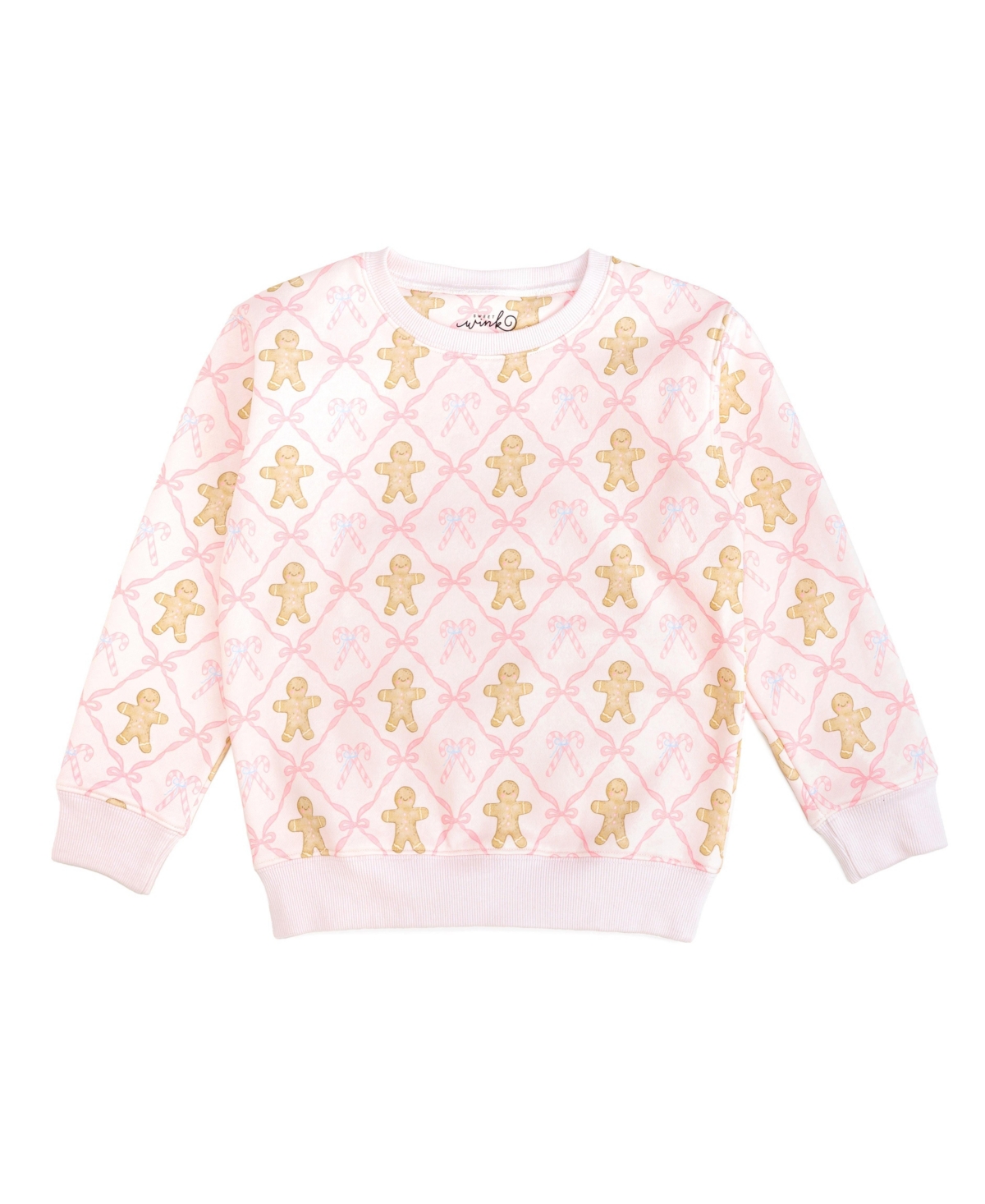 Sweet Wink Baby Girls' Gingerbread-Bow Trellis Sweatshirt