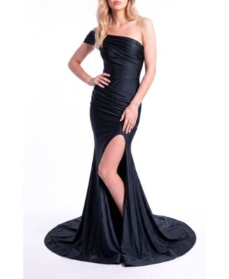 Women's One-Shoulder Ruched Mermaid Gown
