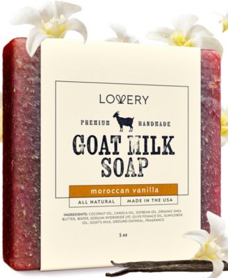 Handmade Goat Milk Soap Bar Made in USA with Shea Butter and Oatmeal – Moroccan Vanilla Scent, Soap, 5 oz