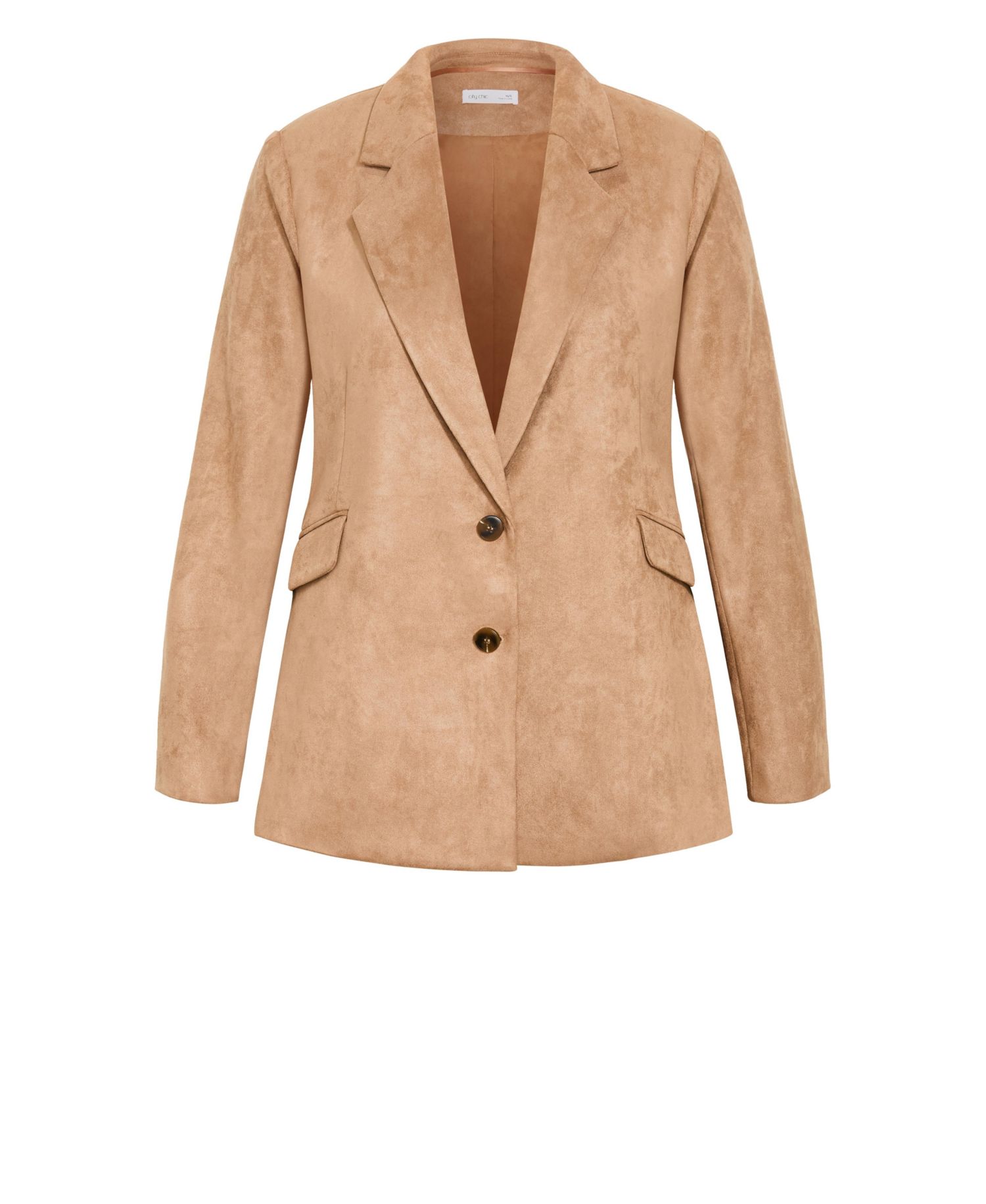 Plus Size Sara Faux Suede Hip-Length Blazer