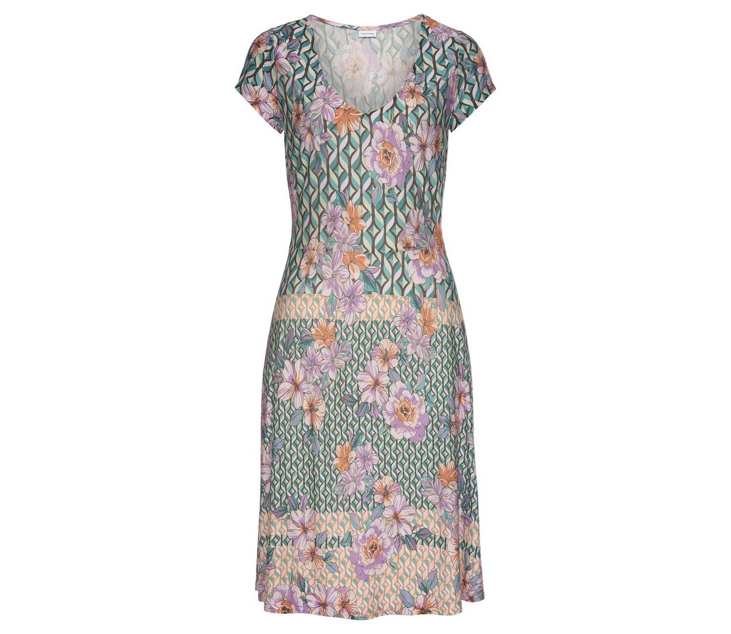 Women's Floral-Print V-Neck A-Line Dress