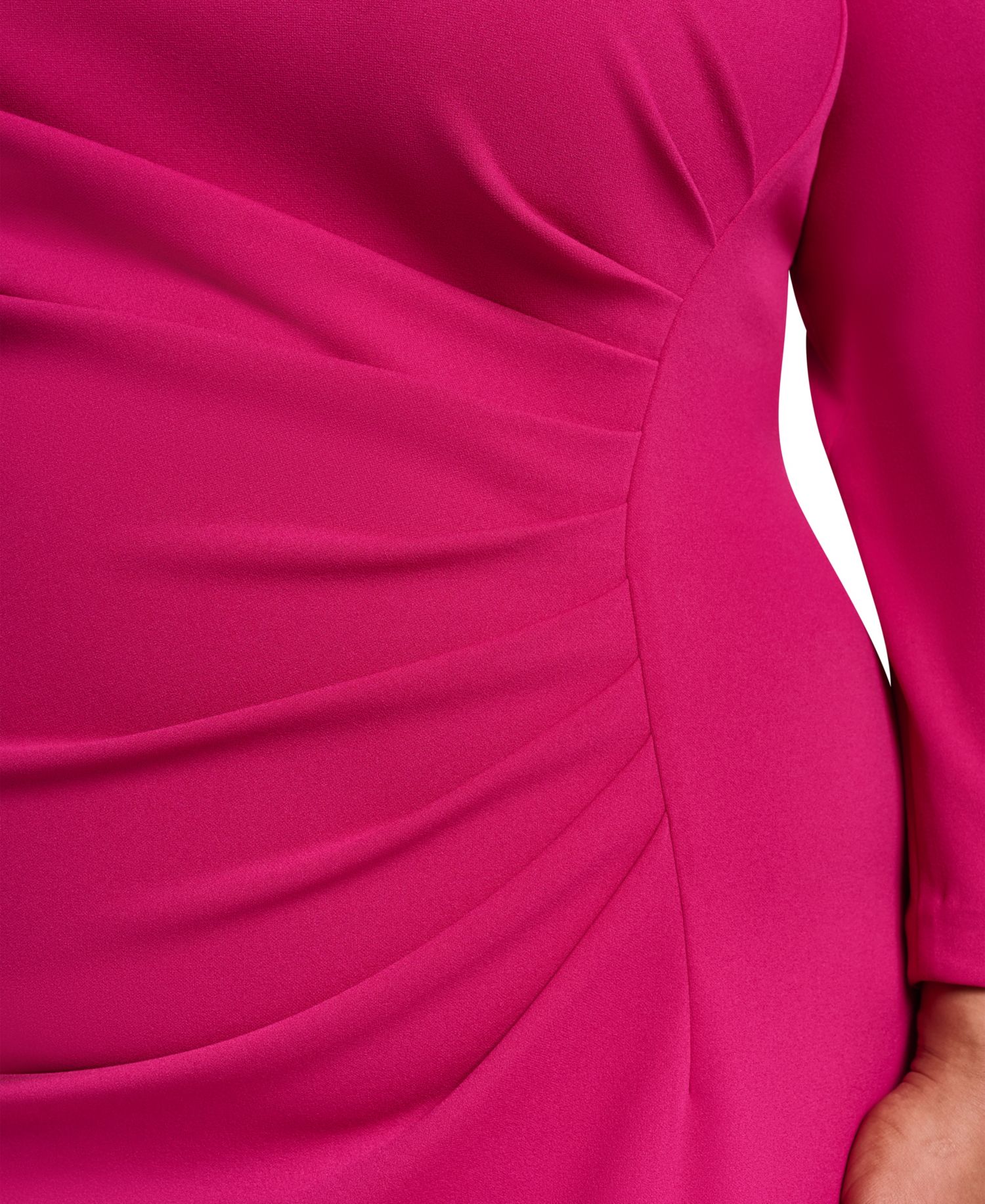 Plus Size Ruched 3/4-Sleeve Work Dress