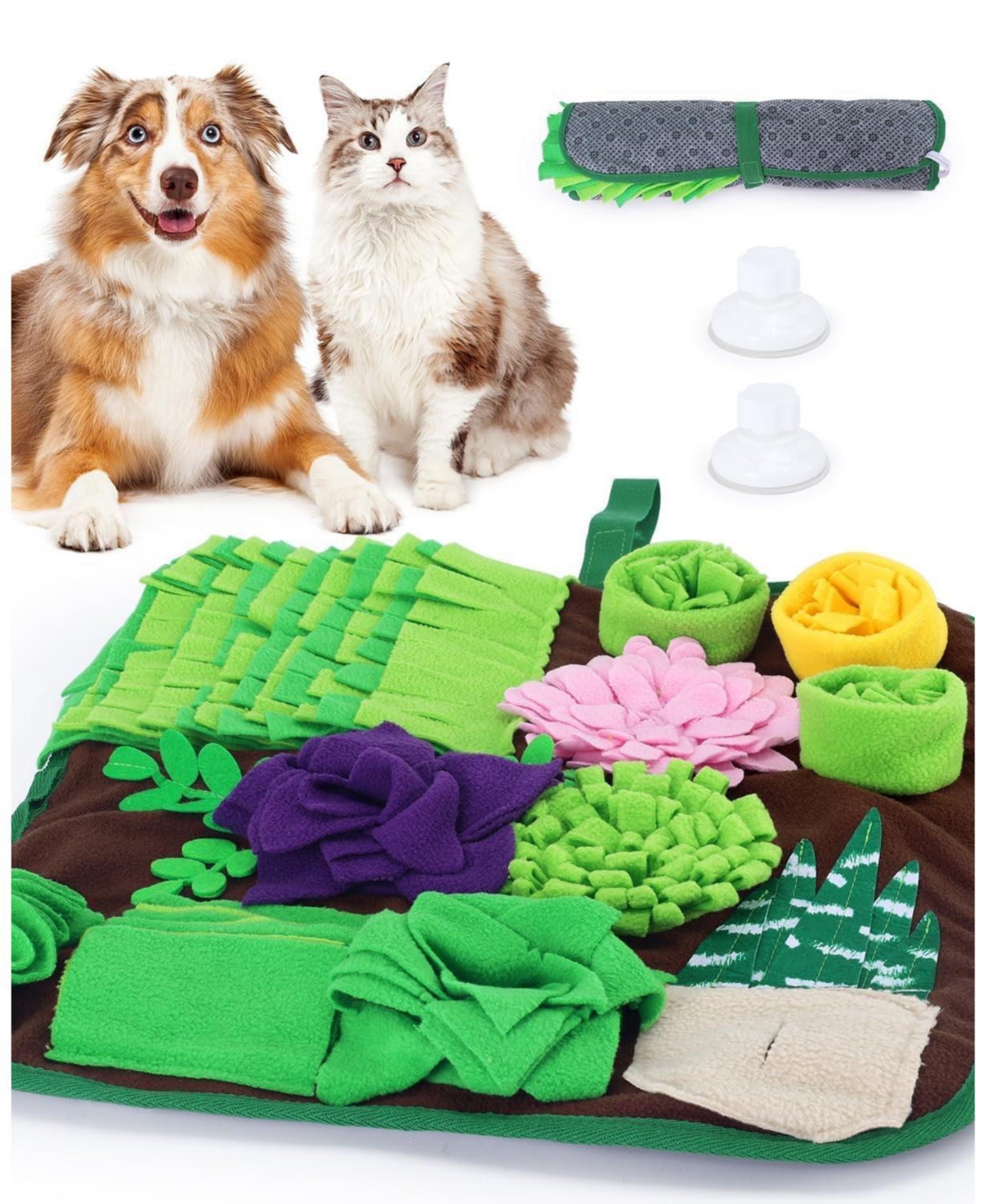 Magicorange Succulent Pet Snuffle Mat Slow Feeder Enrichment Toy For Dogs Cats Small Pets