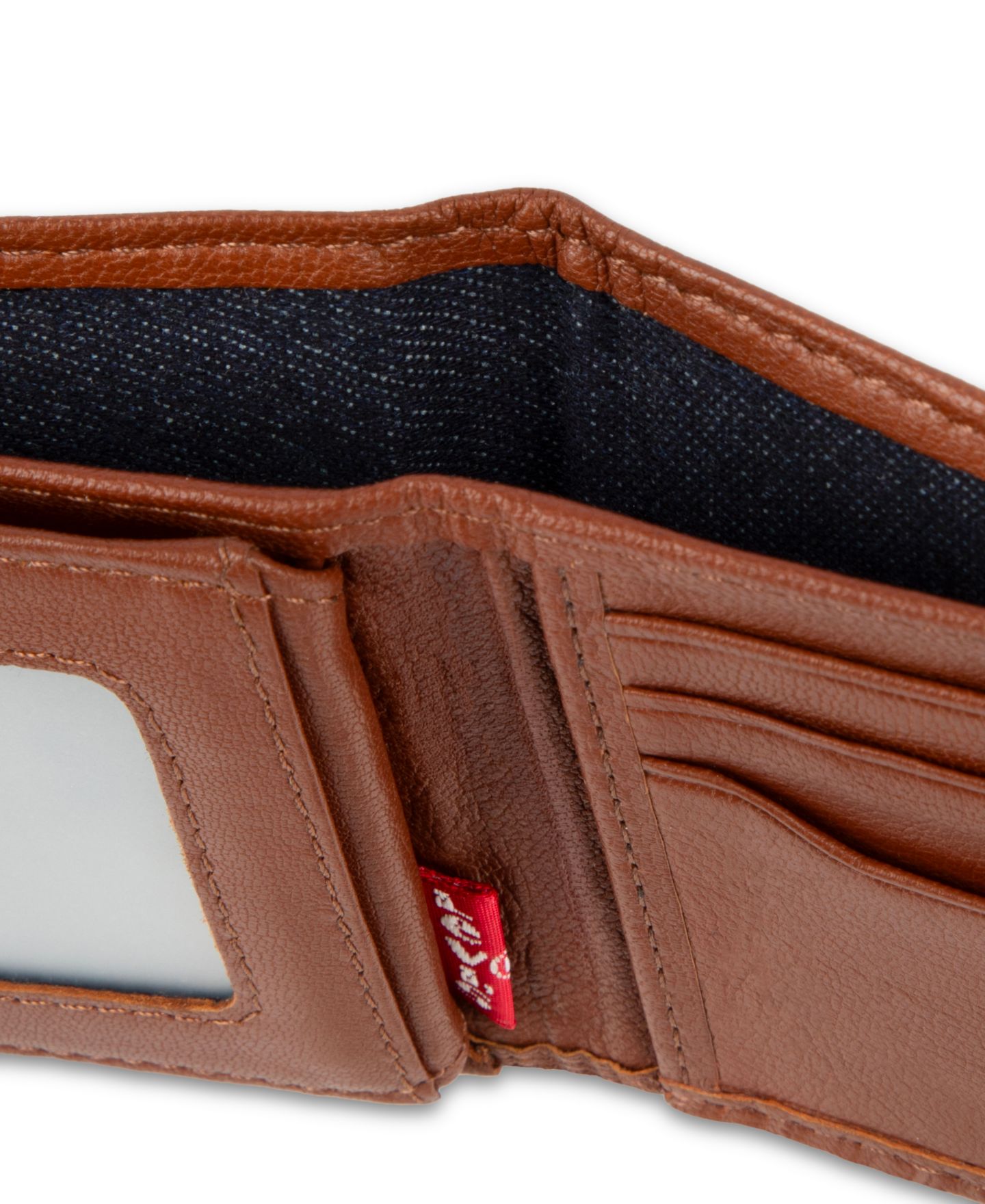 Мужской кошелёк Levi's RFID Blocking Extra-Capacity Genuine Leather Bifold Wallet, цвет: Рыжевато-коричневый — фото 6