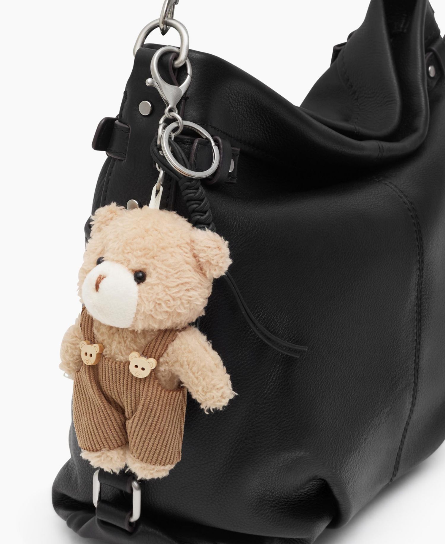 Teddy Bear Charm with Leather Tassel