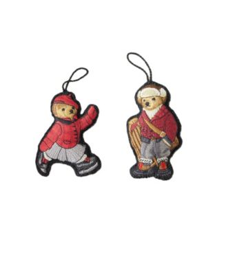 Sled & Skate Bear Ornaments, Set of 2