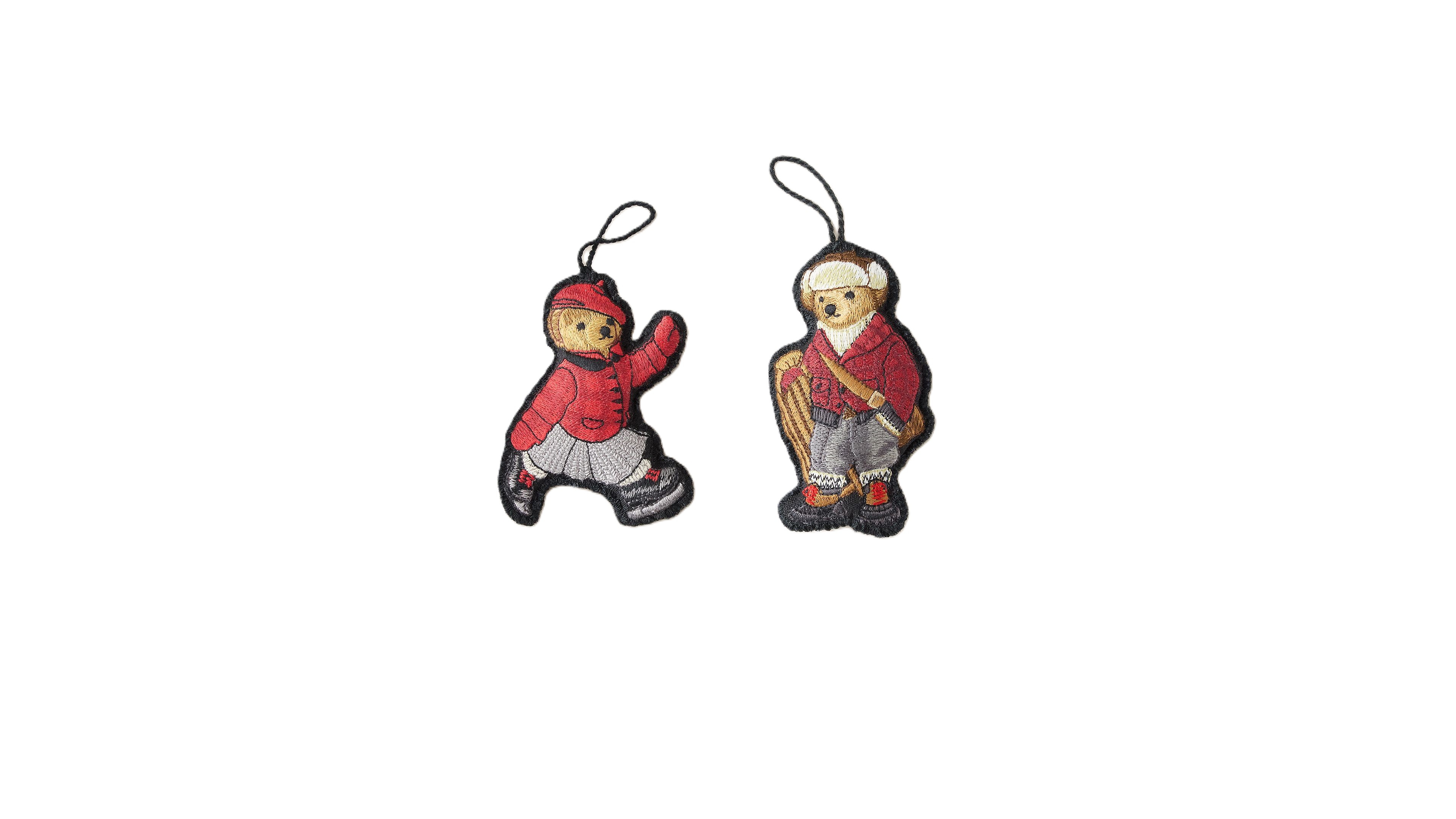 Polo Ralph Lauren Sled & Skate Bear Ornaments, Set of 2