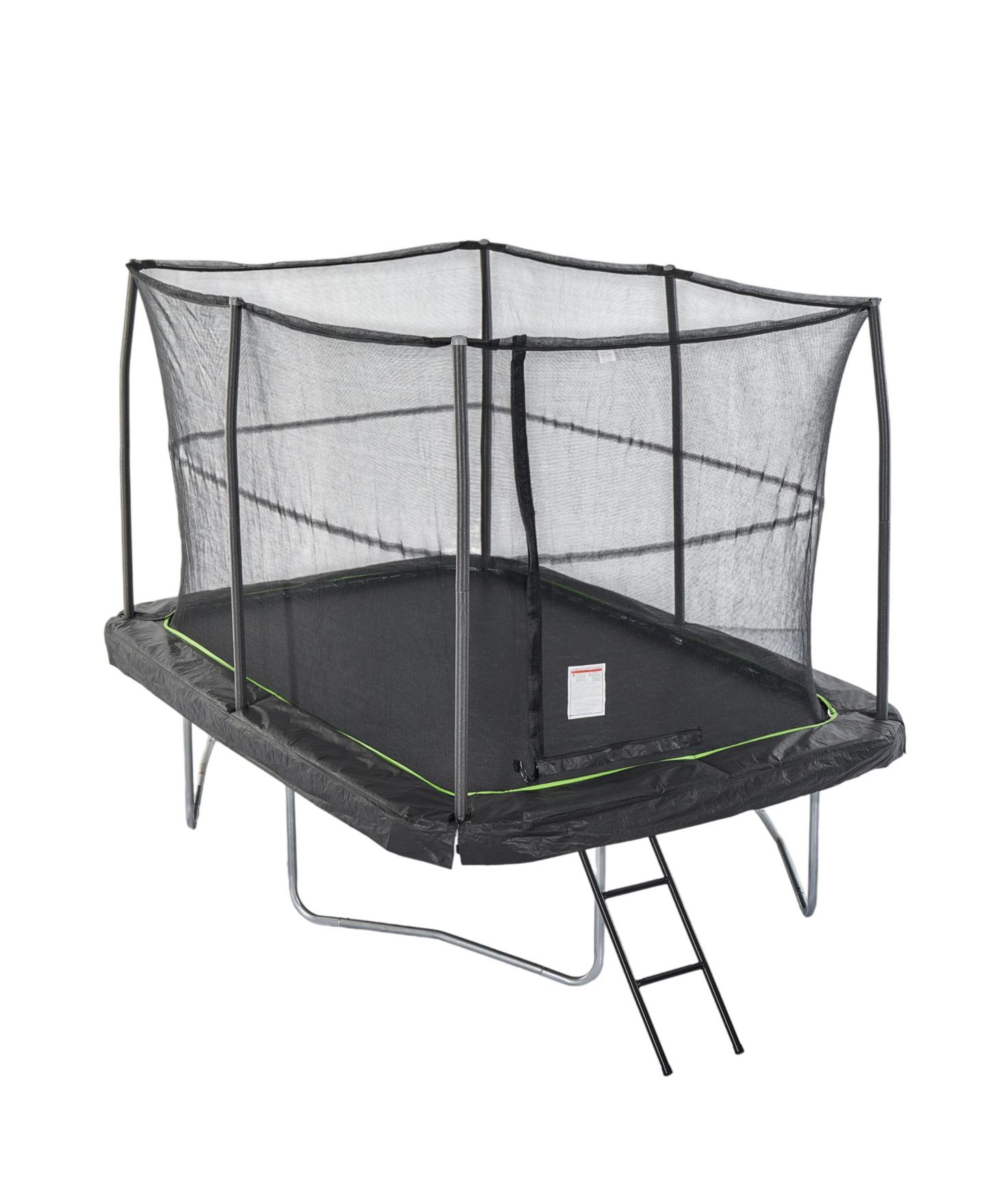 Детская игрушка JumpKing 7ft x 10ft Rectangular Trampoline with Patented Safety Enclosure, Ages 6+, цвет: Чёрный / Лаймовый зелёный — фото 7