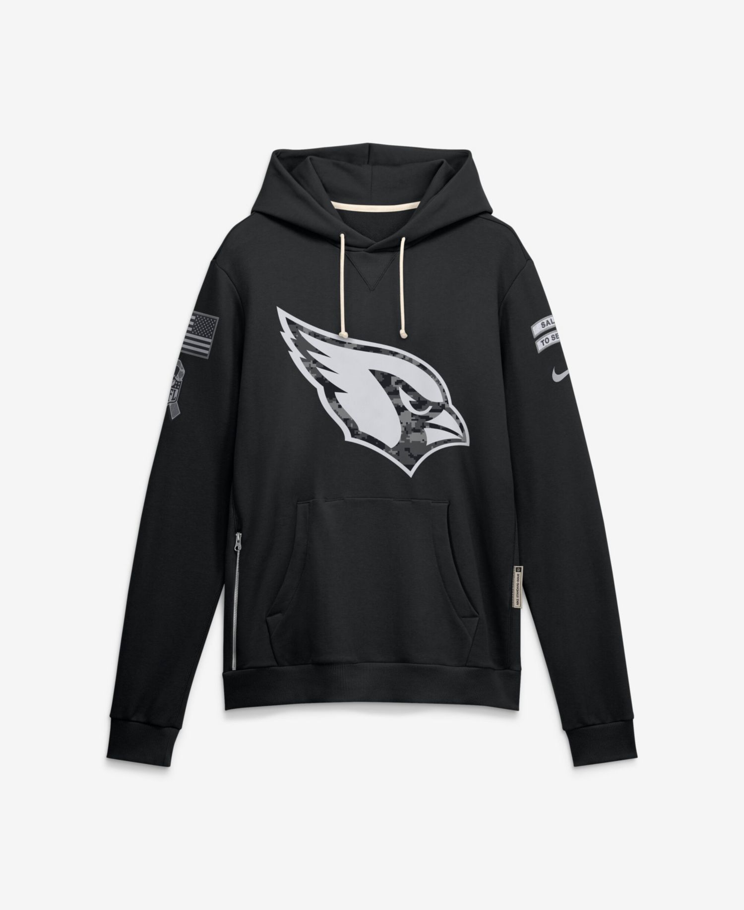 Men's Black Arizona Cardinals 2026 Salute to Service Sideline Pullover Hoodie