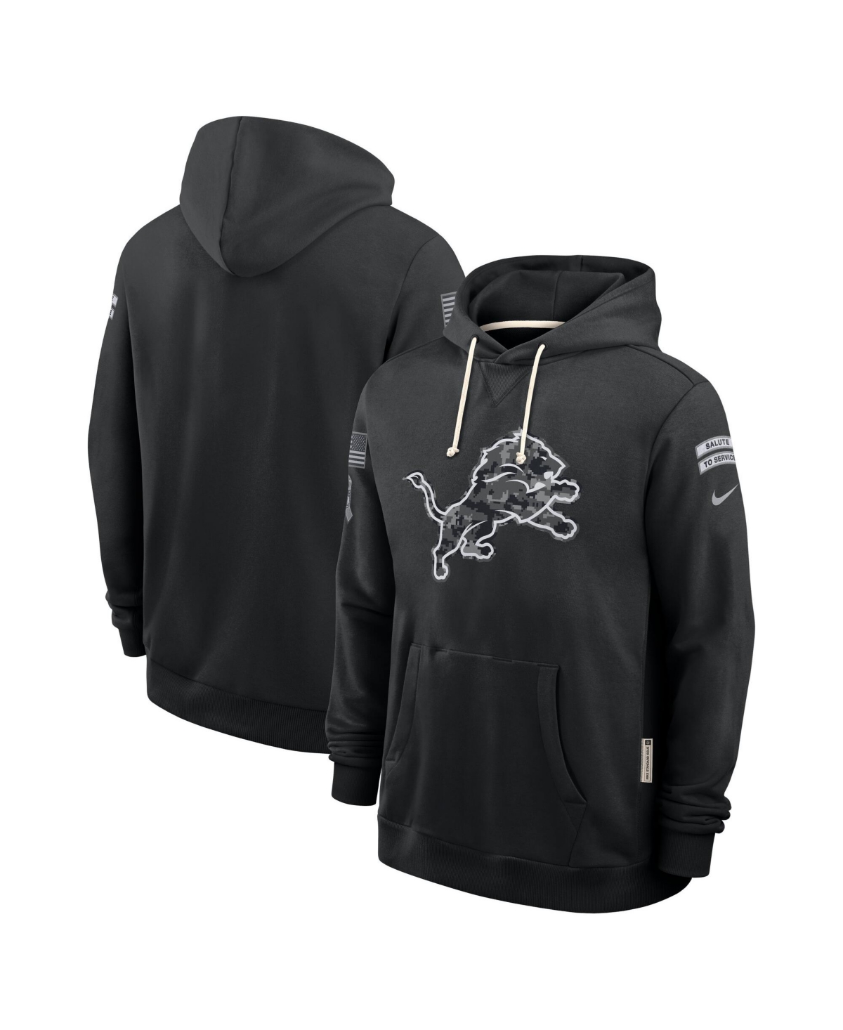 Nike Men's Black Detroit Lions Sideline Pullover Hoodie