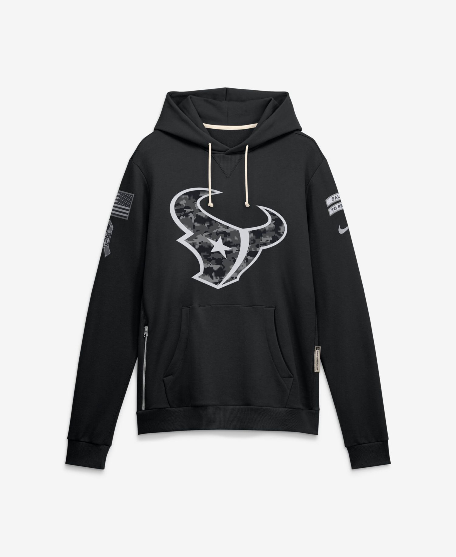 Men's Black Houston Texans 2026 Salute to Service Sideline Pullover Hoodie