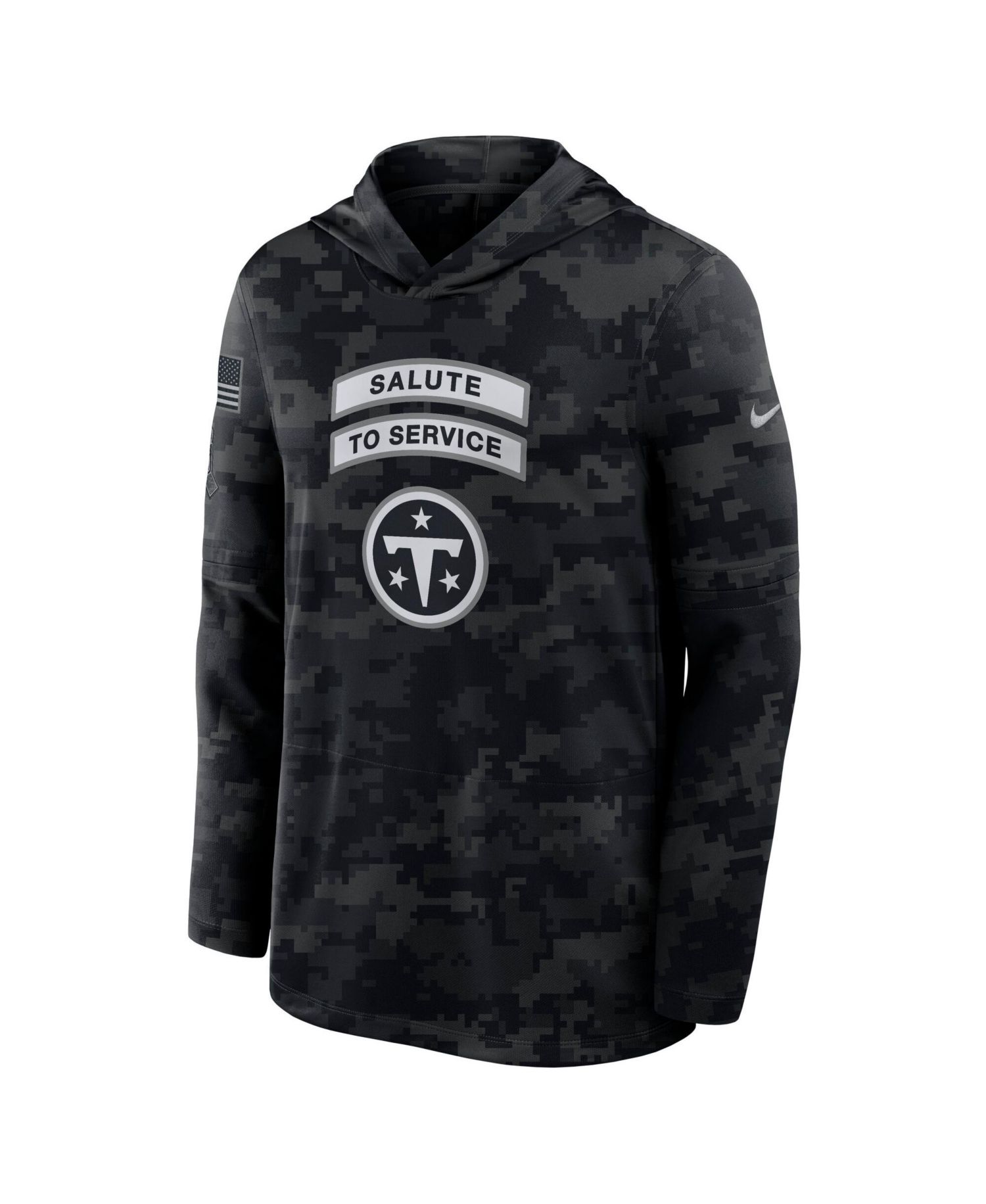 Men's Black Tennessee Titans 2026 Salute to Service Sideline Lightweight Hooded Pullover