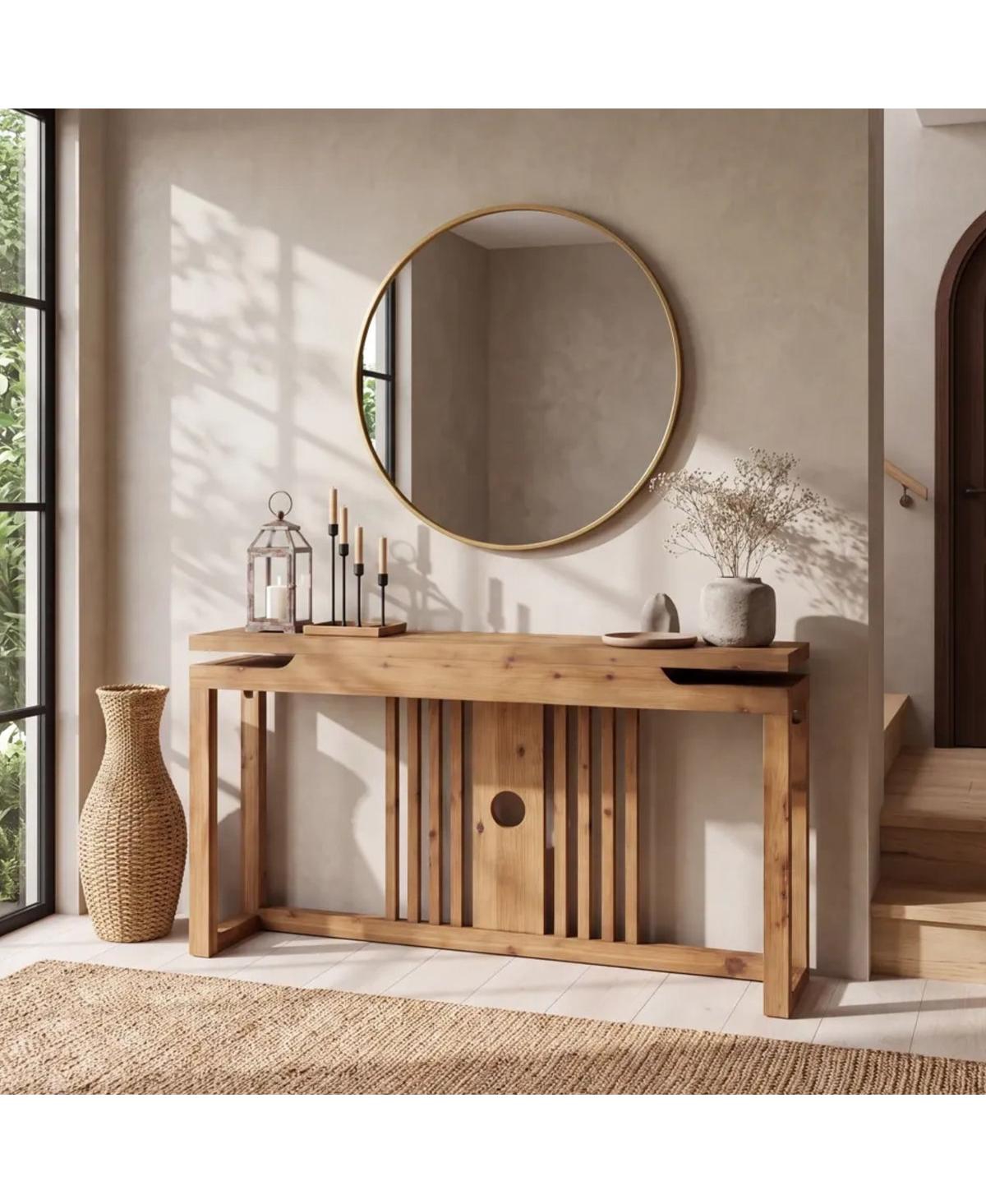 Tribesigns 62.9 Solid Wood Console Table Narrow - Brown