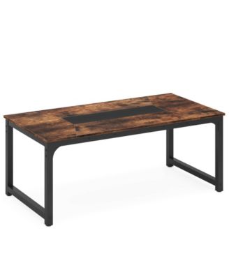 6 to 8 Person Dining Table with Metal Frame for Kitchen and Dining Area