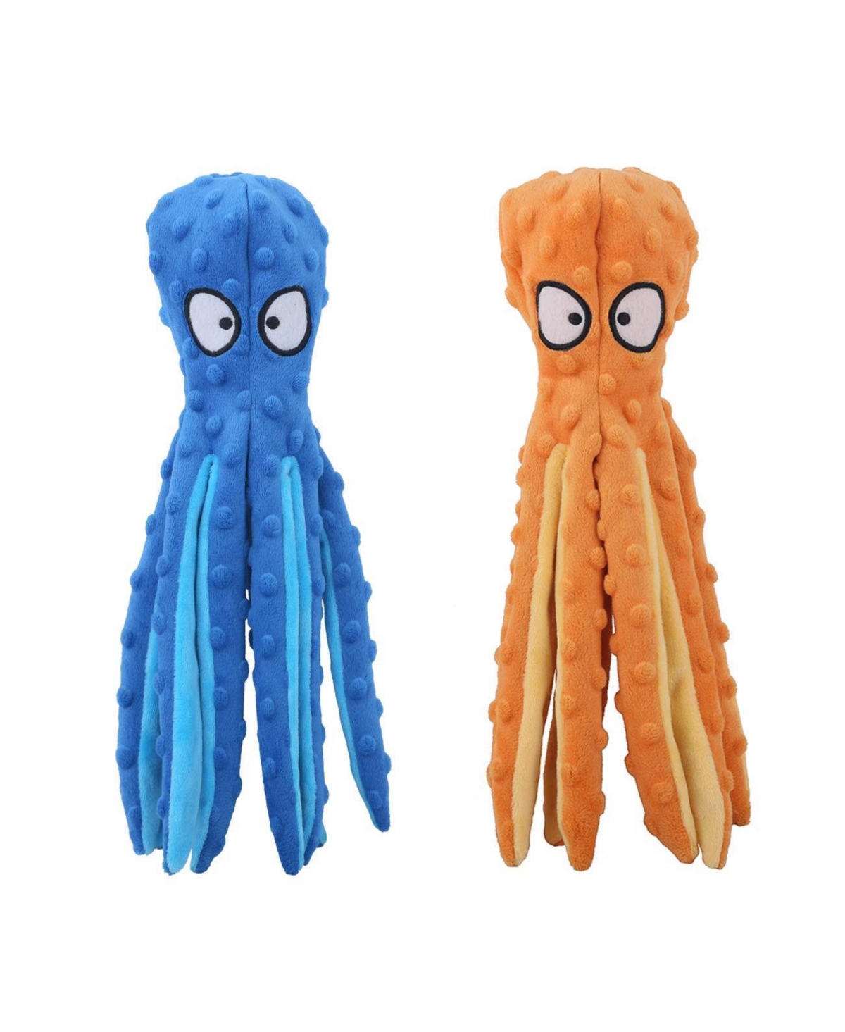Magicorange 2 Pack Octopus Dog Toys No Stuffing Squeaky Crinkle Plush
