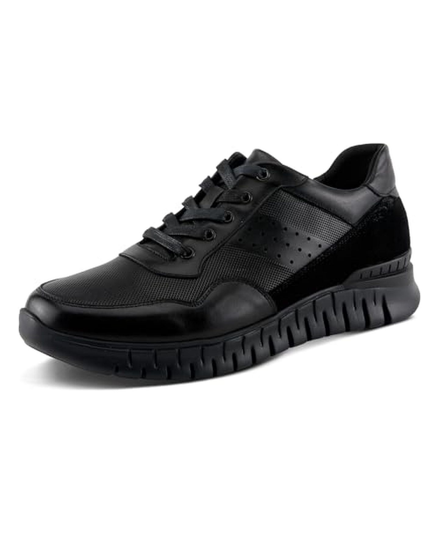 Мужские кроссовки Spring Step Alton Leather and Suede Sneakers with Removable Insoles, цвет: Чёрный — фото 2
