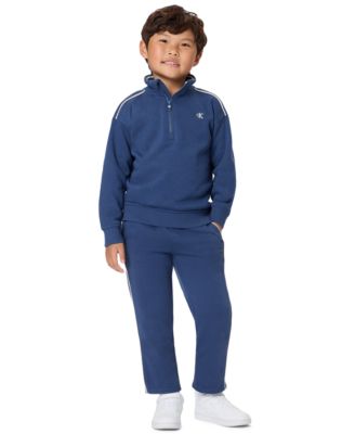 Boys' 2T-7 Mock Neck Quarter-Zip Long-Sleeve Pullover and Pull-On Pants, 2-Piece Set