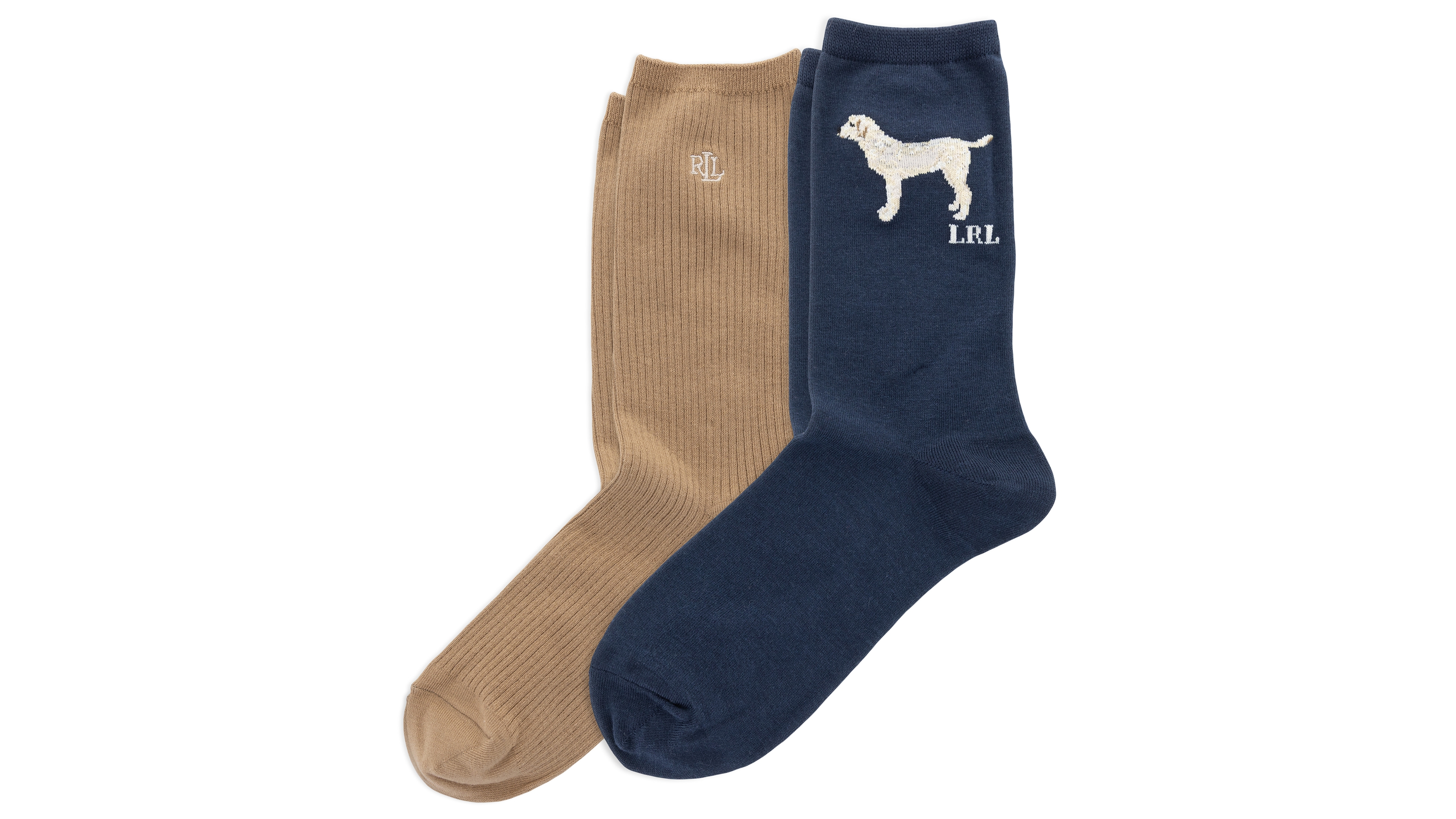 Lauren Ralph Lauren Women's Vizsla Ribbed Crew Socks, 2-Pack