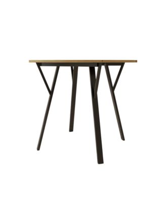 35.43 Inch Round Dining Table with 0.7 in MDF Top and Metal Legs
