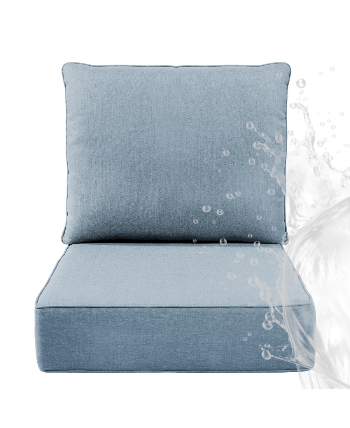 Pocassy 6" Thick 24 x Outdoor Chair Cushions Set, Waterproof Fade-Resistant Deep Seat Cushions