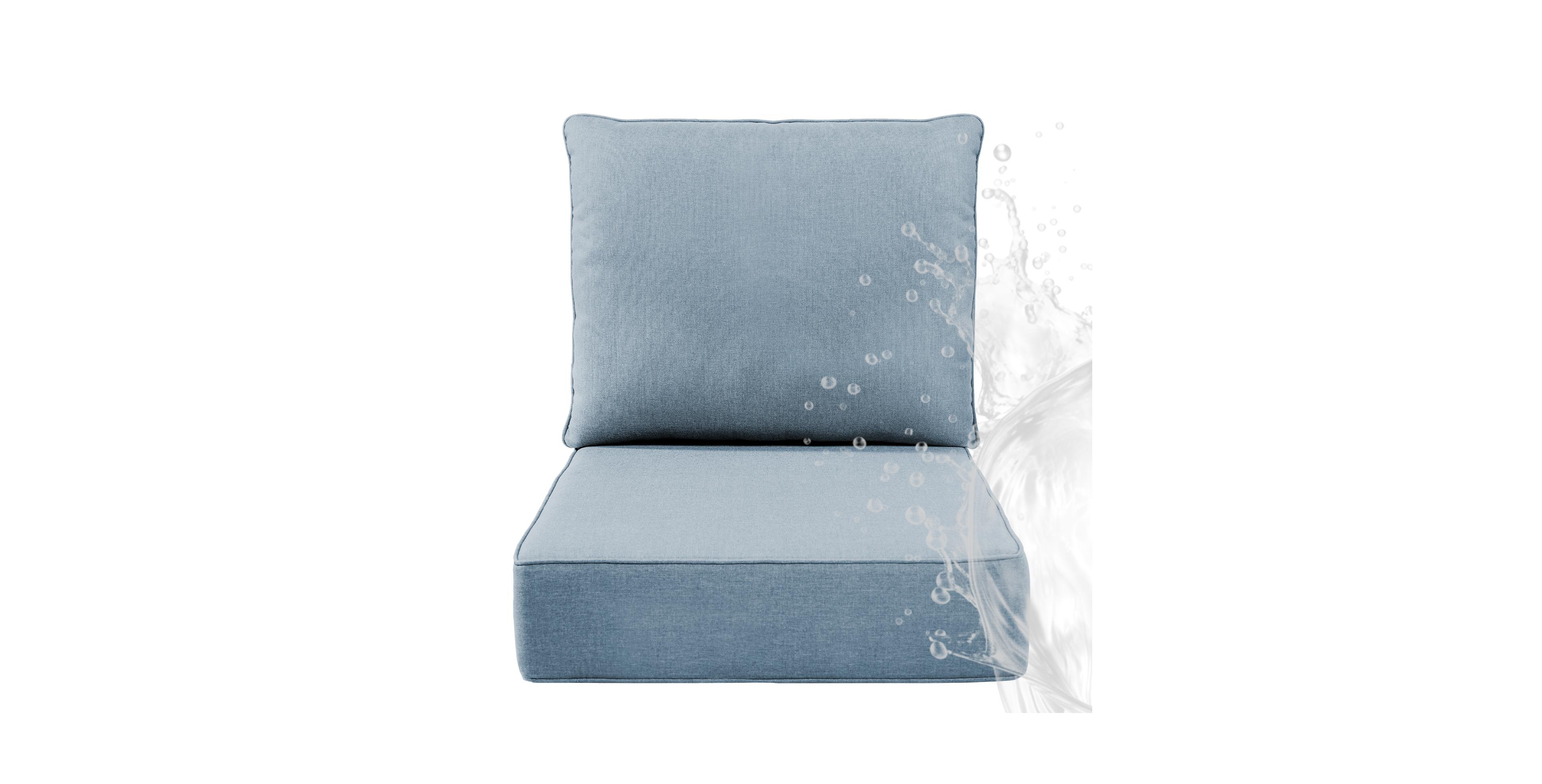 Pocassy 6" Thick 24 x Outdoor Chair Cushions Set, Waterproof Fade-Resistant Deep Seat Cushions