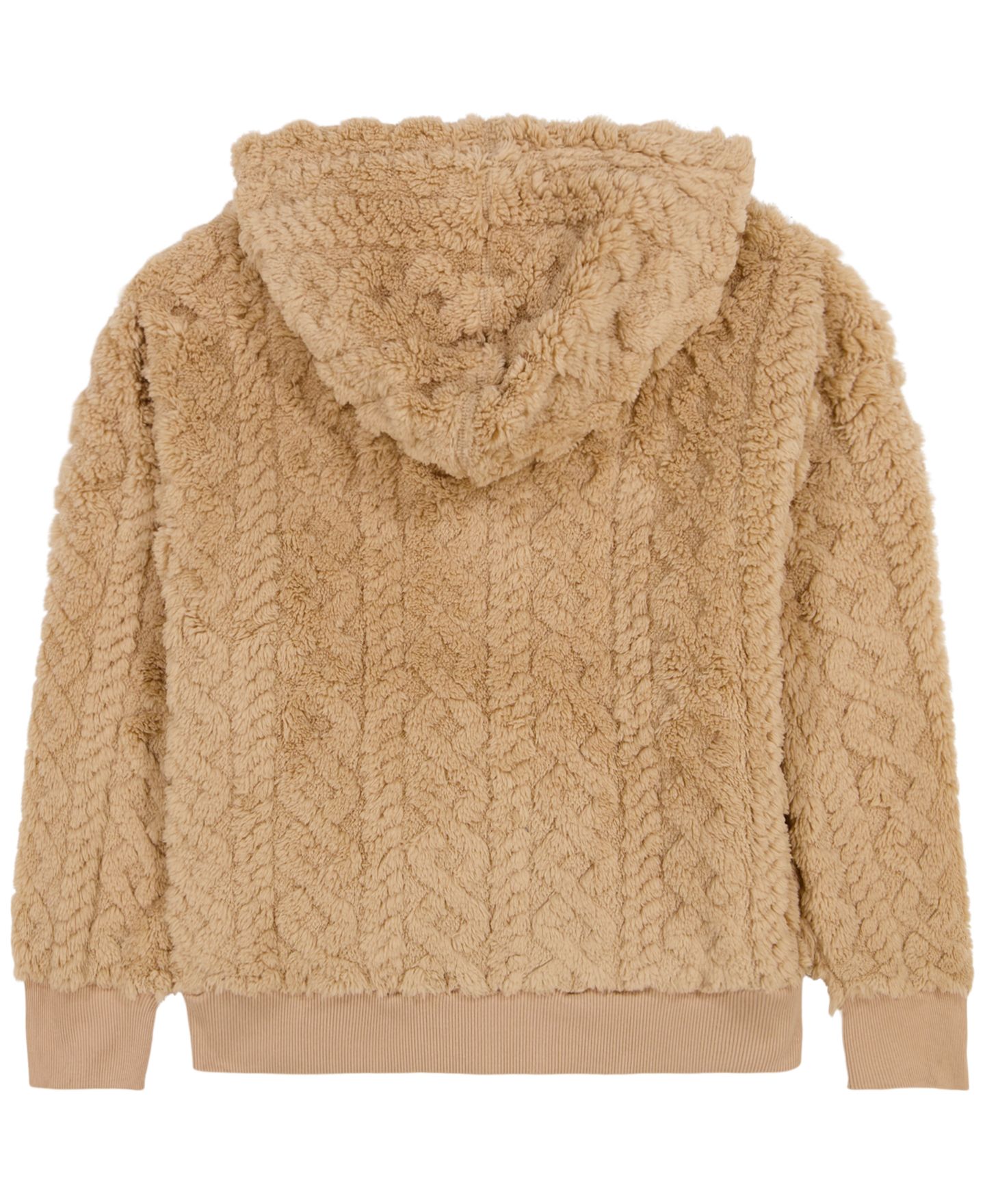 Худи Tommy Hilfiger Full-Zip Cable-Knit Sherpa для девочек, цвет: Верблюжий — фото 2