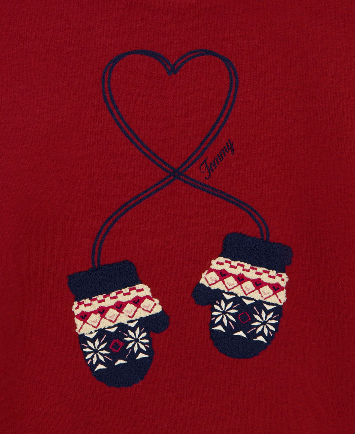 Толстовка Tommy Hilfiger Mitten Applique Embroidered Drop-Shoulder для девочек, цвет: Мерло — фото 4