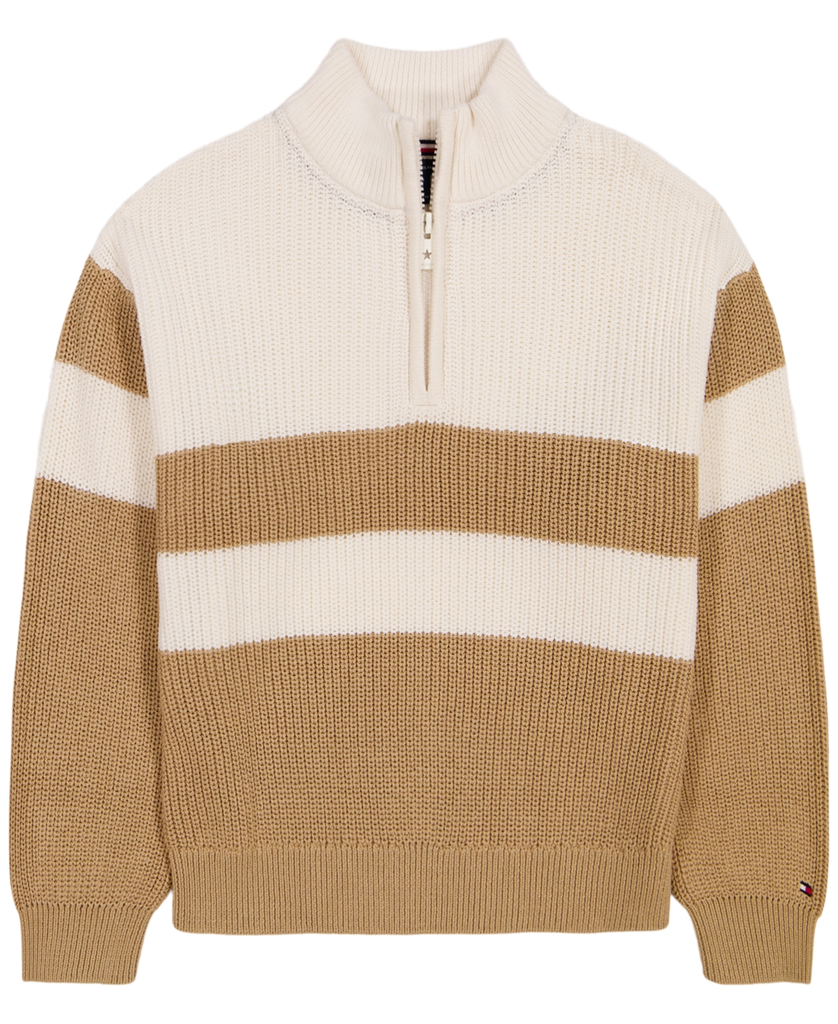 Tommy Hilfiger Girls' 7-16 Quarter-Zip Ribbed Sweater