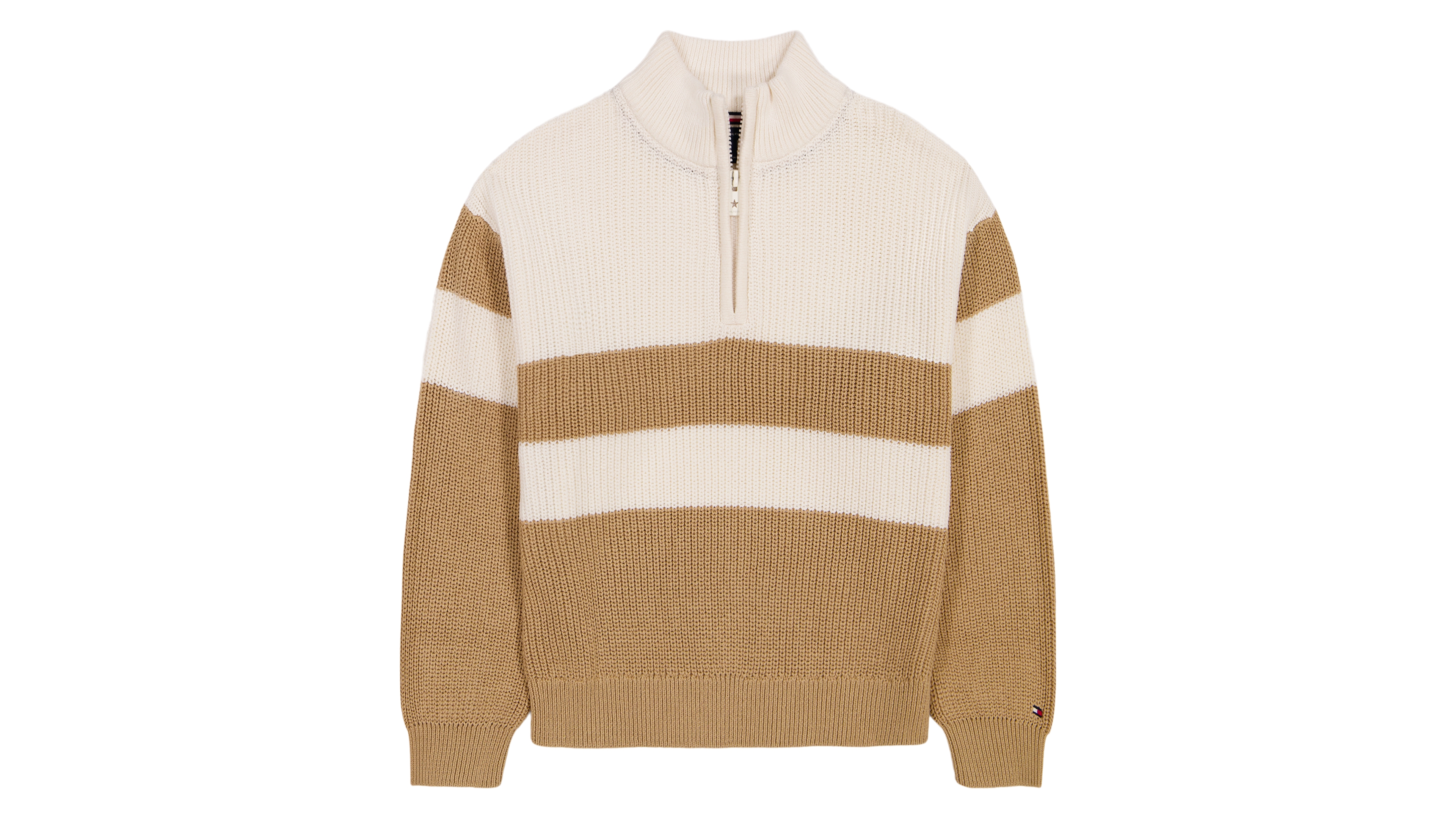 Tommy Hilfiger Girls' 7-16 Quarter-Zip Ribbed Sweater
