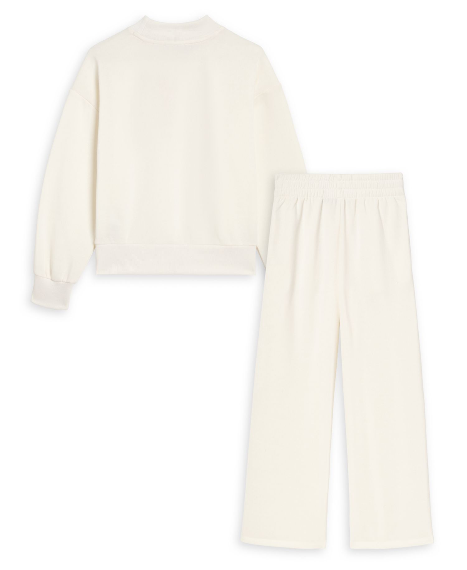 Girls' 4-6X Crewneck Long-Sleeve Sweatshirt and Wide-Leg Pants, 2-Piece Set