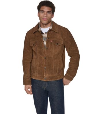 Men's Classic-Fit Genuine Suede Trucker Jacket