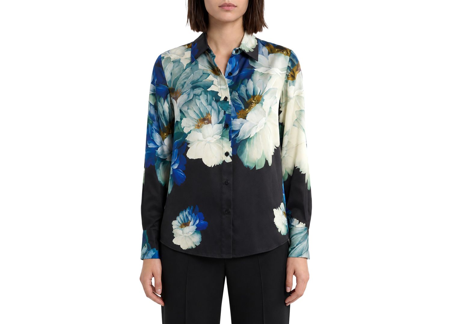 Women's Madeline Long-Sleeve Silk-Blend Floral-Print Blouse