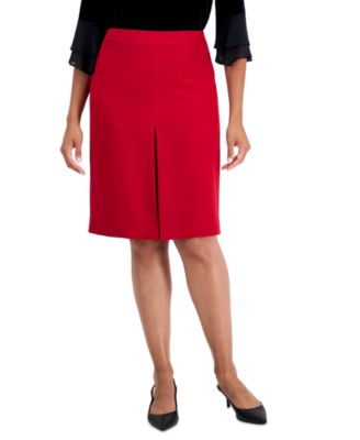 Petite Pleat-Front Crepe A-Line Skirt