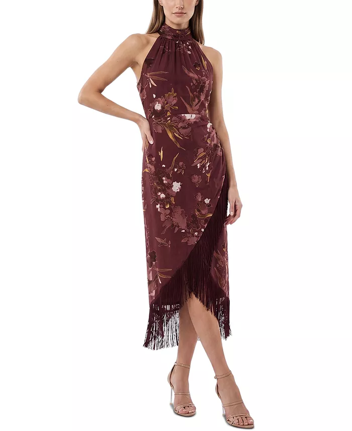Women's Tassel Trimmed Halter Dress