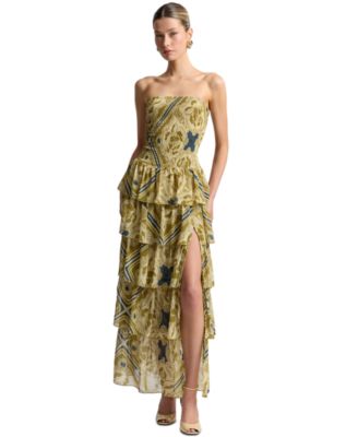 Women's Smocked-Bodice Strapless Maxi Dress