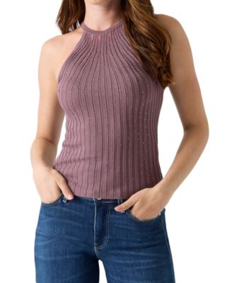 Women's Perilla Sleeveless Sheer Yoke Sweater