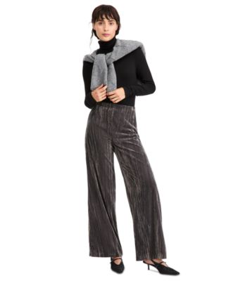Women's Emmcrisma Crackle Velvet Wide-Leg Pants