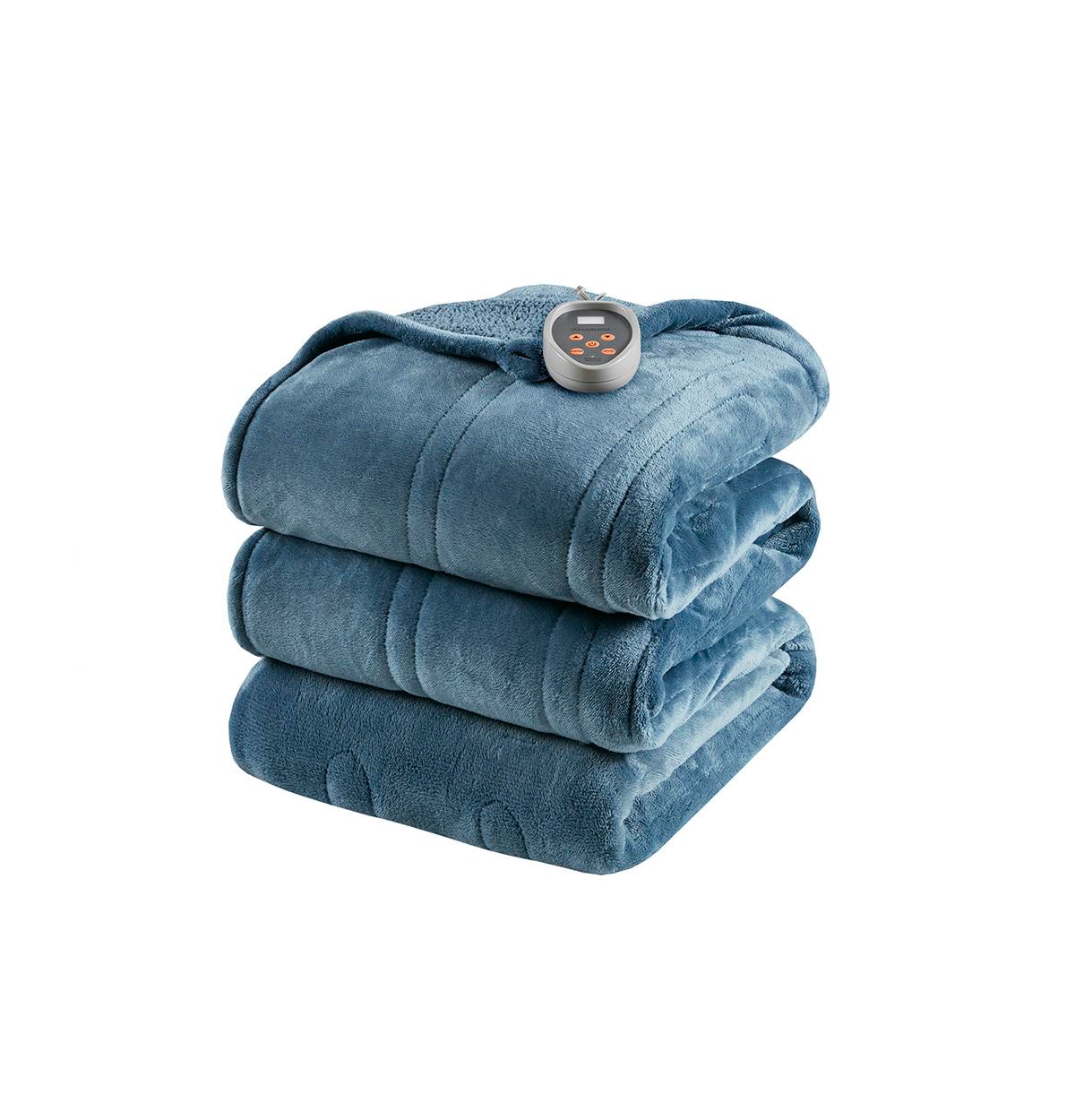 Simmons� Mattresses Beautyrest Microlight Reverse to Berber Heated Blanket - Queen/Sapphire