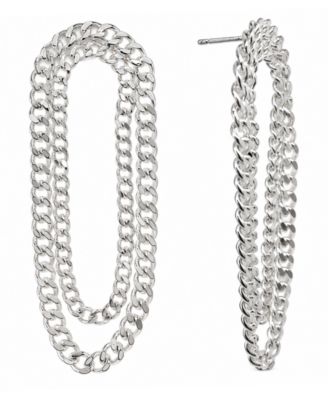 Double Row Chain Drop Earring
