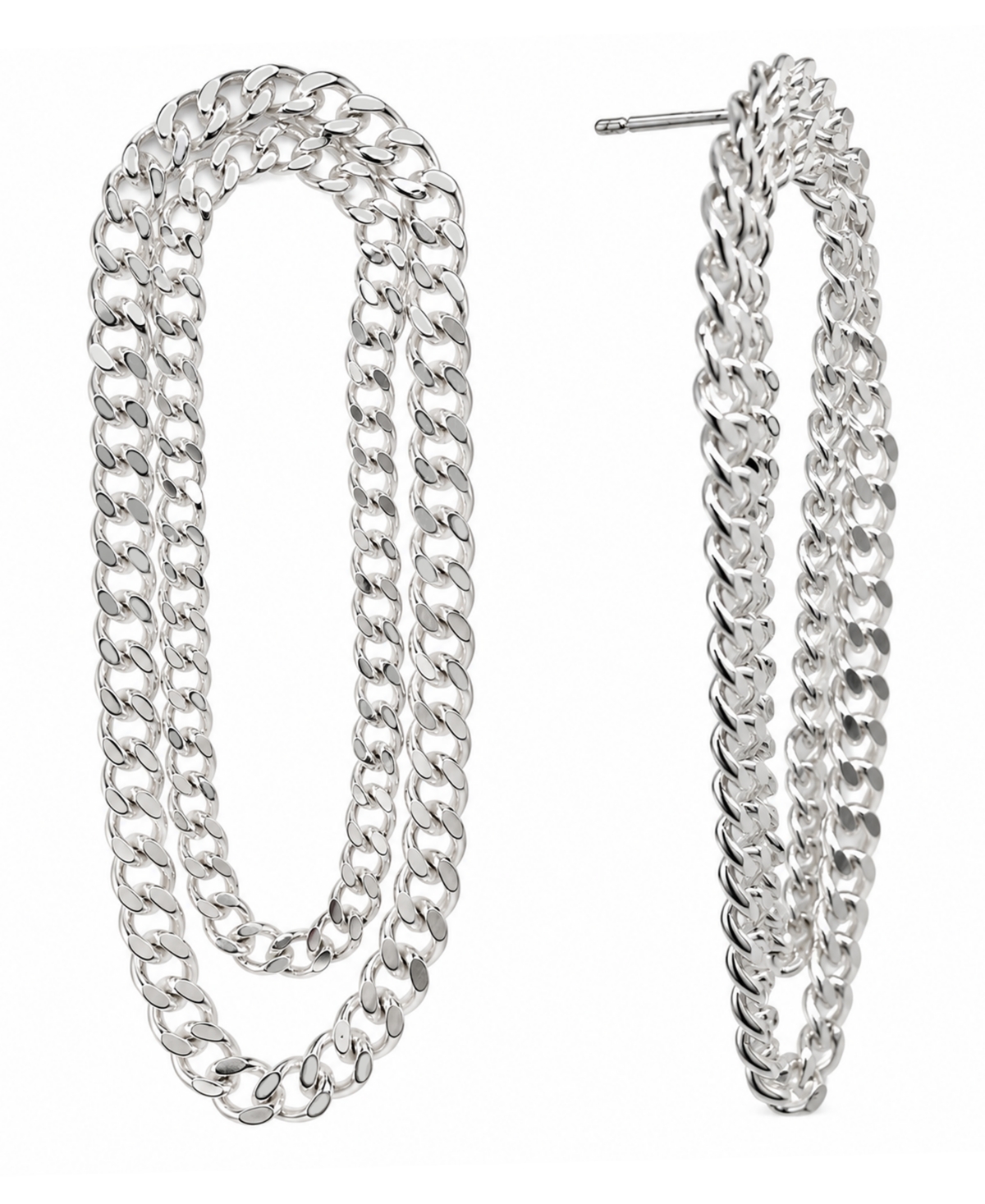 And Now This Double Row Chain Drop Earring
